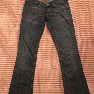 Earnest Sewn Dark Blue Jean. Low rise.